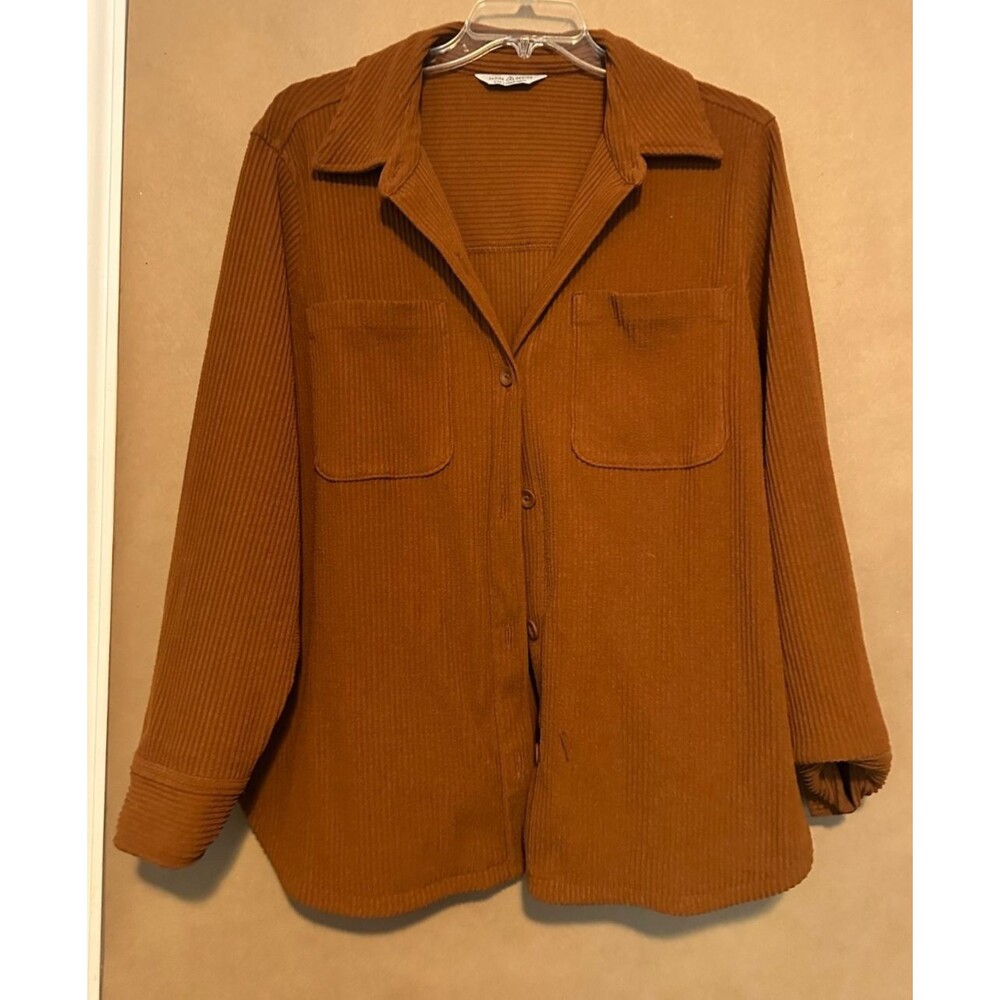 Alpine Design Womens Wanderful Cord Shirt Jacket 2XL Rust Long Sleeve Button Up